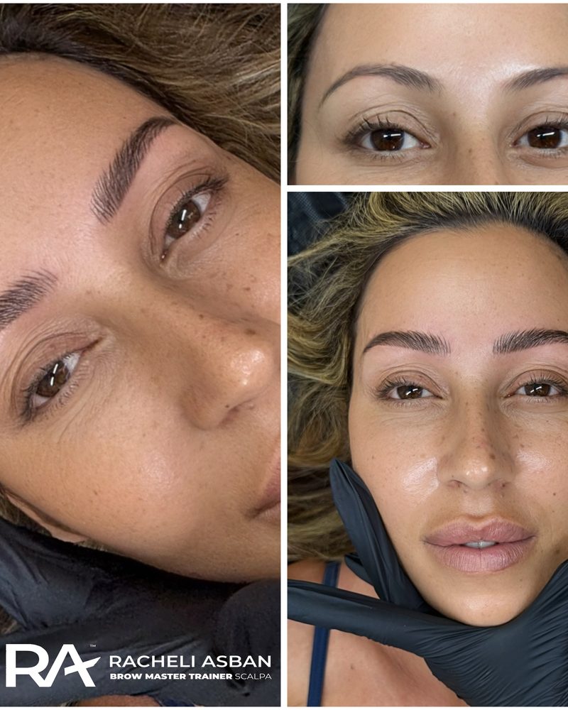 Brow result on a client, several angles